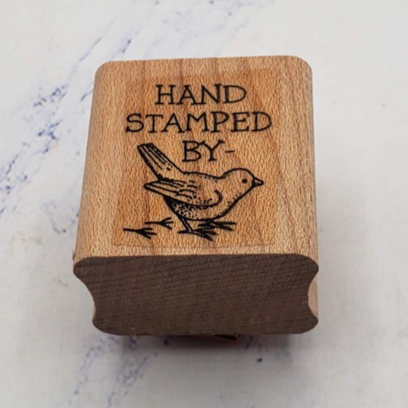 Hand Stamped Small Chickadee Wood Mounted Rubber Stamp - Picture 1 of 7